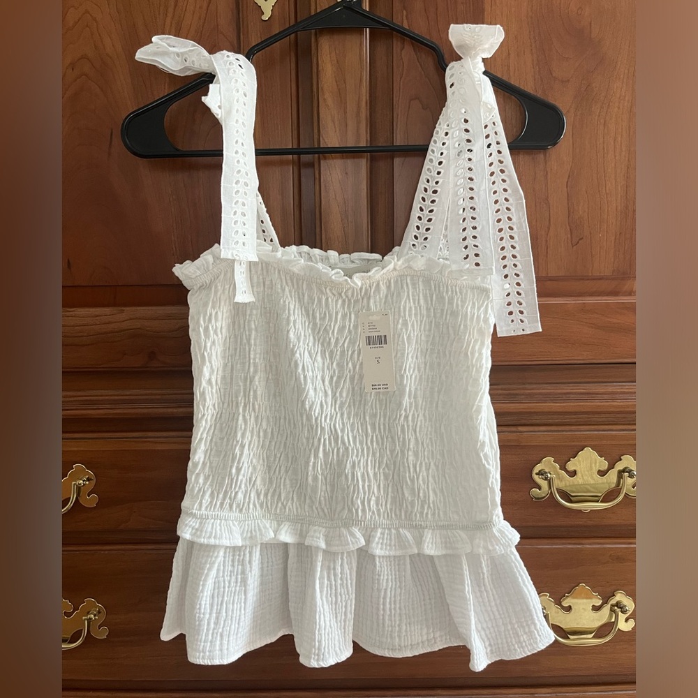 Eri + Ali by Anthropologie - Size Small - Smocked Bow Tie Tank